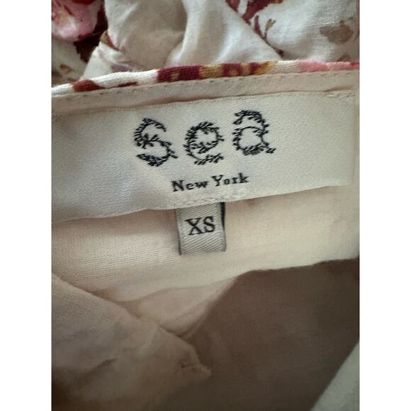 Sea Esme Ivory Floral Print Puff Sleeve Smocked Mini Dress XS - Picture 6 of 6